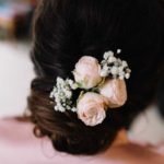 blush hair flowers